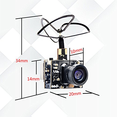 WT02 600TVL Ultra Micro AIO Camera and 200mW 5.8GHz Video Transmitter with Clover Antenna for FPV Indoor Racing