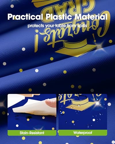Pureegg Plastic Table Cloth Disposable 6 Pcs 54 x 108 Inch Graduation Black - color: Graduation Blue, size: 54" X 108" Rectangle