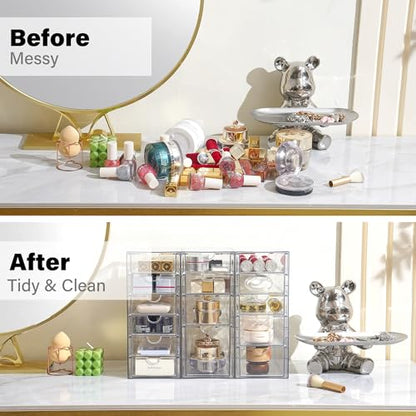 Prsildan 15 Drawers Teacher Toolbox Acrylic Containers, Set of 3 - size: 15 Drawers