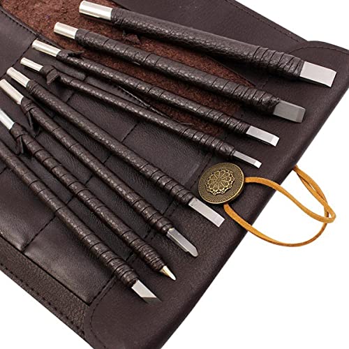 Stone Carving Tool Set Chisel Carving Tool Carving Kit 8pcs Engraving Carve Cutting Blade Chisel Tool Set Tungsten Steel for Soft Stone