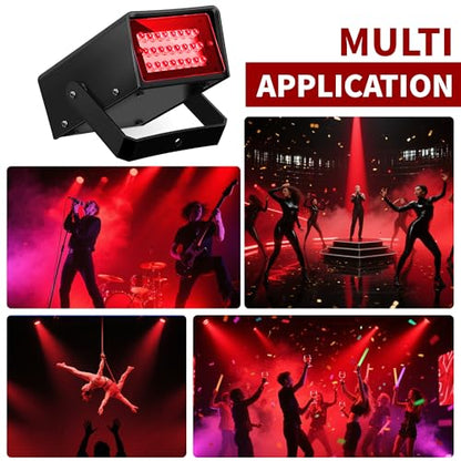ENUOLI Mini LED Strobe Light Red Color 24 Super Bright LED Party Light - color: Red Color