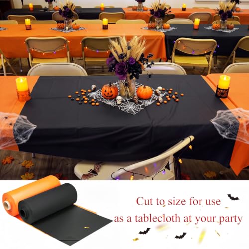 Moukeren Circus Carnival Table Cover Backdrop, Orange，Black, 2 Roll - color: Orange，black