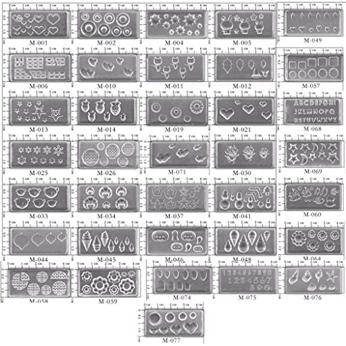 A FEI Silicone Mold 36Pcs Mini Nail Art Silicone Mold Leaves Flower Animals Template Resin Molds Kit