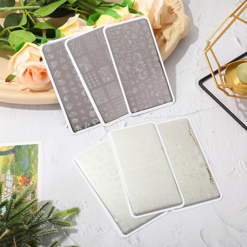Whaline 6 Pcs Sun Moon Star Nail Plates Stamping Set - style: Sun Moon Star
