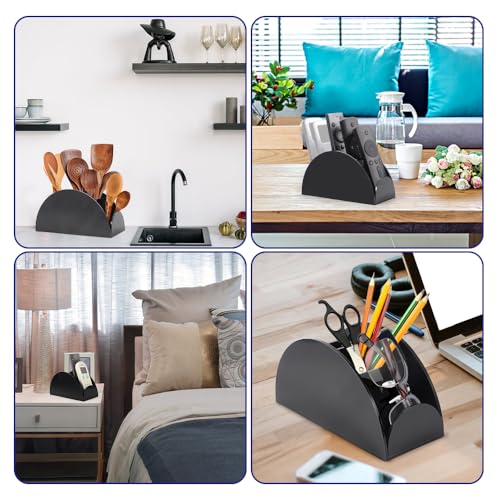 Kalakey Acrylic Remote Control Holder for Table, 4-Slot Multi-functional Remote Caddy Organizer for TV Remote, Phone, Pen, Glasses, Clear Desktop Storage Rack