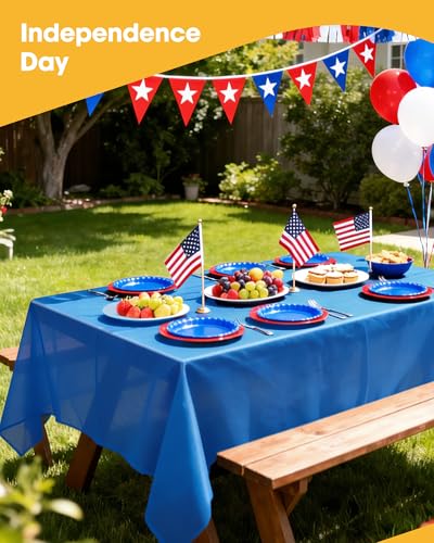 Niuara Blue Plastic Table Cloth Disposable, 4 Pack, 54 x 108 in - color: Blue, size: 54" x 108" - 4 Packs