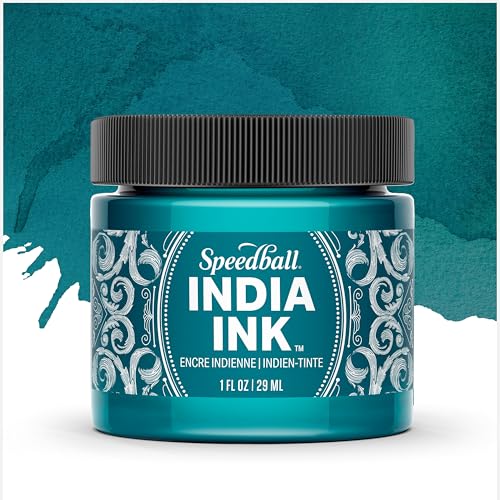 Speedball India Ink, Teal Agate, 1-Ounce - color: Teal Agate, size: 1 fl oz