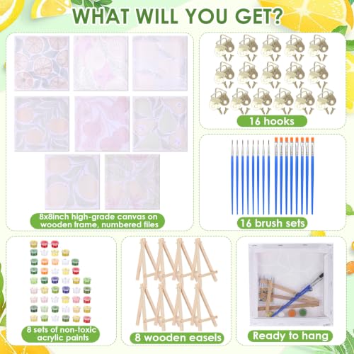 RoundFunny 8 Set Paint by Numbers Drawing Kit for Adults,Summer Fruit - style: Summer Fruit