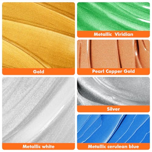 GOTIDEAL Metallic Blue Acrylic Paint, 8.45oz/250ml, Art Craft Paints - color: Metallic cerulean blue