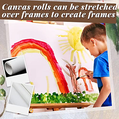 Kinlop 48 Inch X 20 Feet Double Primed Cotton Canvas Roll, White - color: White, size: 48 Inch X 20 Feet