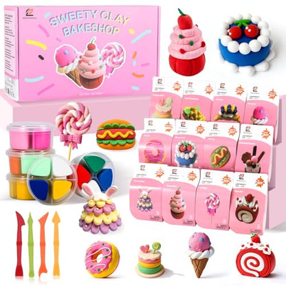 Air Dry Clay Kit for Kids – 12 Pcs, 4 Colors, Non-Toxic Craft Gift