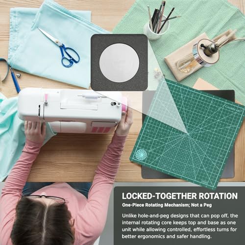 Calibre Art Rotating Self Healing Cutting Mat 18x18 (17" Grid), Quilting
