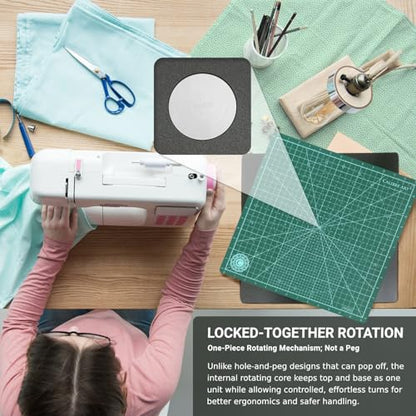 Calibre Art Rotating Self Healing Cutting Mat 18x18 (17" Grid), Quilting