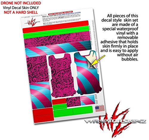Skin Decal Wrap 2 Pack Compatible with DJI Ryze Tello Folder Doodles Fuchsia Drone NOT Included