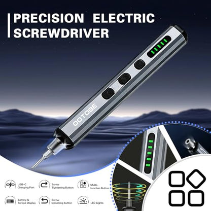 Mini Electric Screwdriver Set, 68-in-1 Cordless Precision Screwdriver Kit, 3.7V Rechargeable with 5 Adjustable Torque & 4 LED Lights, Small Power Tool for iPhone, Laptop, Drone, Glasses & Watch Repair - style: 68 in 1 Precision Electric Screwdriver Kit