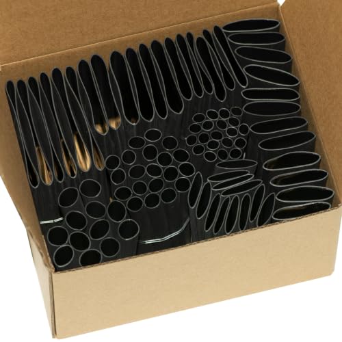 94PCS 8-Sizes 1-1/2 to 3/16 Inch 3:1 Large Heat Shrink Tubings Kit Black - color: 94pcs(Φ1-1/2~3/16"), Black, size: Assortment Kit