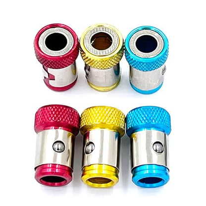 6 Pieces Magnetic Screw Ring,Magnetizer Screw Removable For 1/4 Inch(6.35mm) Hex Screwdriver and Power Bits (Mix Ring) - style: 6PCS