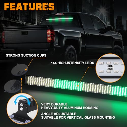 XRIDONSEN 35 Inch Traffic Advisor Light Bar Green White Emergency Lights - color: Green/White