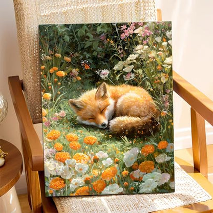 XTCIXAL Paint by Numbers Kit for Adults, Fox, 16X20 Inch - color: 18-Fox