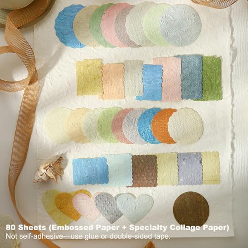 80 Sheets Textured Collage Paper for Scrapbooking and Journaling - color: Fleeting Shadows
