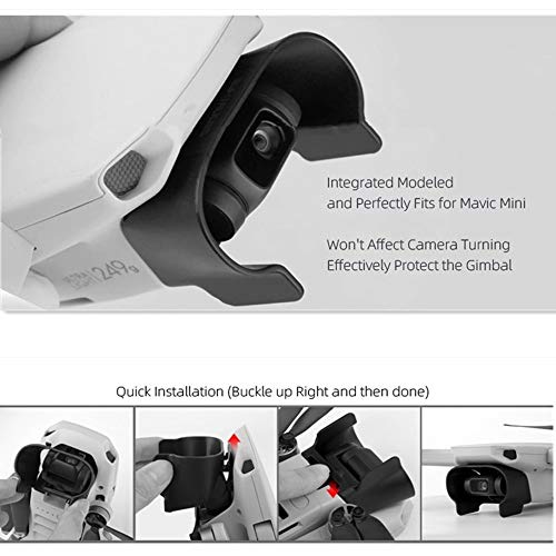 Mavic Mini Accessories Gimbal Camera Protector Hood,Lens Cover Guard for DJI Mavic mini, Mini 2 Camera - color: Black