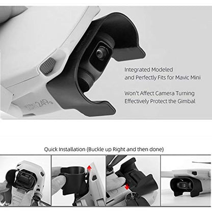 Mavic Mini Accessories Gimbal Camera Protector Hood,Lens Cover Guard for DJI Mavic mini, Mini 2 Camera - color: Black