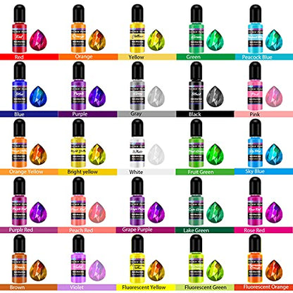 Epoxy Resin Pigment, 27 Bottles Resin Colorant Liquid Dye for Jewelry Make