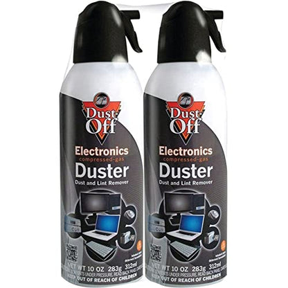 Dust-Off Compressed Gas Dusters, 10 Oz, Pack of 2