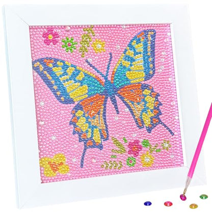 EOYDKAP Small Diamond Art Kits for Adults, Butterfly Diamond Art with Frame - size: Pink Butterfly