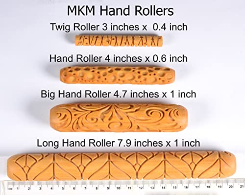 MKM Pottery Tools Wood Hand Rollers for Clay (HR-18 Zebra) - size: HR-18 Zebra