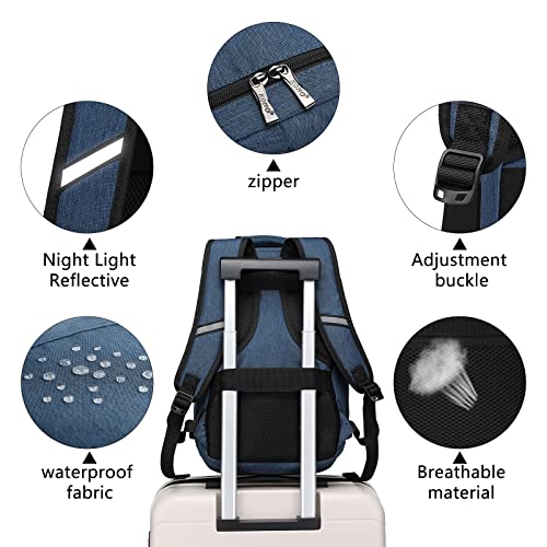Kono Travel Backpack Airline Approved Under Seat Personal Item Bag - color: Navy, size: Small