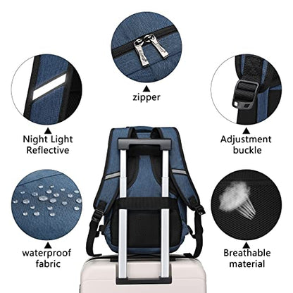Kono Travel Backpack Airline Approved Under Seat Personal Item Bag - color: Navy, size: Small