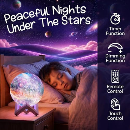 Mind-Glowing Galaxy Moon Lamp, 16 Colors, Touch/Remote Control (5.9 inch) - color: Galaxy, size: 5.9 Inch