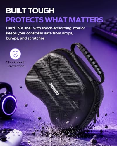 JEMDO Hard EVA Travel Controller Carrying Case for NS2 Pro, PS5/Xbox, Black - color: Black