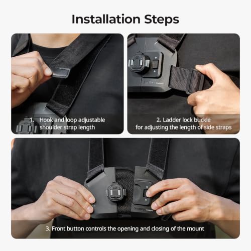SMALLRIG Chest Mount for DJI Osmo Action 6 / Nano, with Quick Release Interface & Safety Lock, Adjustable Tightness, High Elasticity Strap Fits 78-120cm - 6305 - style: Chest Strap
