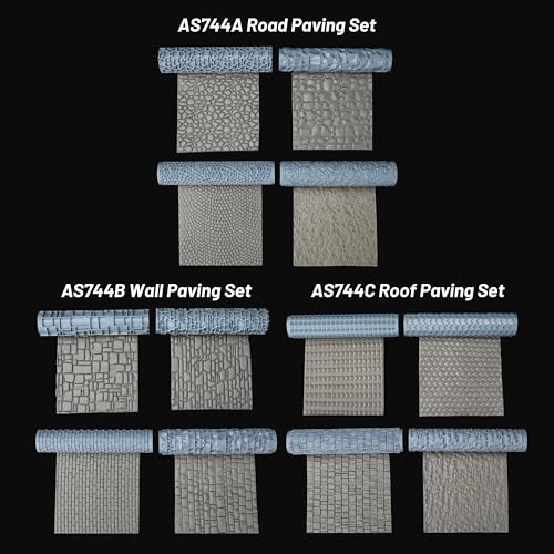 AUSPDICE RPG Terrain Texture Roller for Foam and Clay Modeling - color: As744a Road Paving Set
