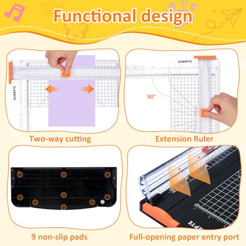 2 Set A4 Paper Cutter 12 Inch Titanium Paper Trimmer Scrapbooking Tool - color: Black+white(2 Set)