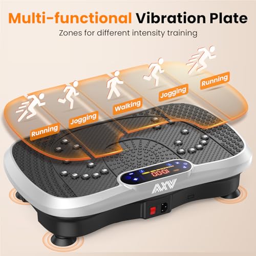 AXV Vibration Plate Exercise Machine Fitness Platform Body Vibrating Board - color: SLIM.SILVER