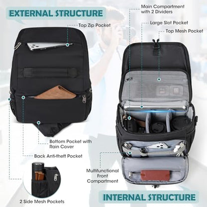 RAINSMORE Camera Bag, DSLR SLR Mirrorless Camera Case for Photographer - color: Black