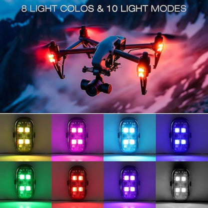 4LEDs Wireless LED Strobe Lights, Rechargeable Anti-Collision Warning Light - size: 4PCS (Upgraded 4LEDs)