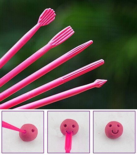 yueton 14pcs Set Plastic Crafts Clay Modeling Tool for Shaping and Sculpting (Hot Pink)