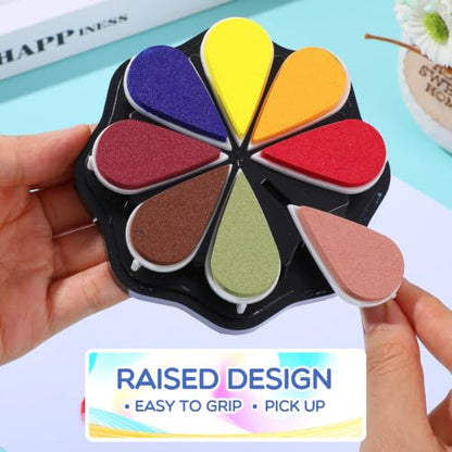 Jetec 6 Pack Petal Stamp Ink Pads for DIY Stamping, Bright 48 Colors - color: Bright 48 Colors