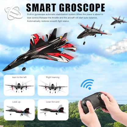 SU27 RC Fighter 6-Axis Gyro RTF Upgraded Plane 2 Batteries - color: Black Su27