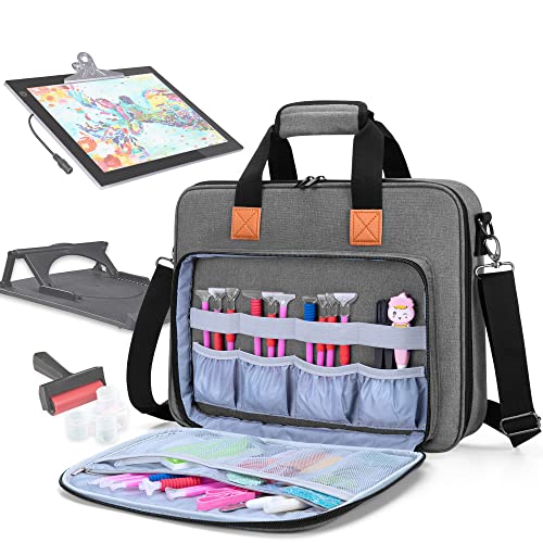 LUXJA Carrying Bag for A4 Light Pad and Diamond Painting Tools, Gray - color: Gray