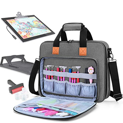 LUXJA Carrying Bag for A4 Light Pad and Diamond Painting Tools, Gray - color: Gray