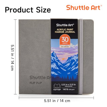 Shuttle Art Acrylic Paint Marker Journal 5.51x5.51, 30 Sheets - size: 5.51×5.51 in