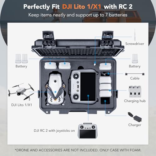 Lykus Titan LT110 Waterproof Hard Case for DJI Lito 1/X1 and RC2/RC-N3