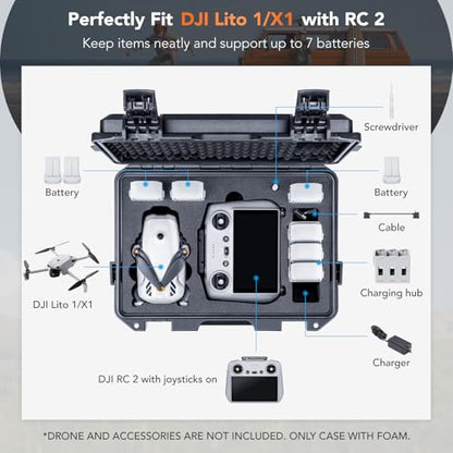 Lykus Titan LT110 Waterproof Hard Case for DJI Lito 1/X1 and RC2/RC-N3