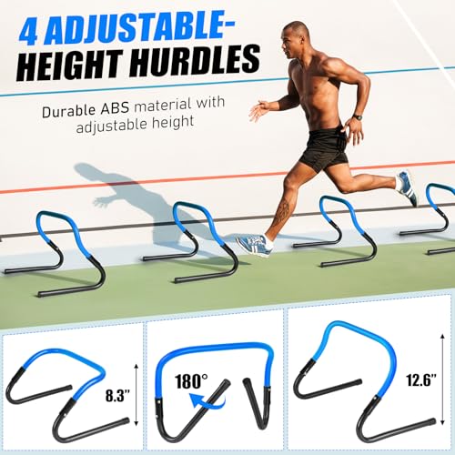 BORNEW 2 Pack Agility Ladder, Soccer Speed Training Equipment Set - color: 2.Blue