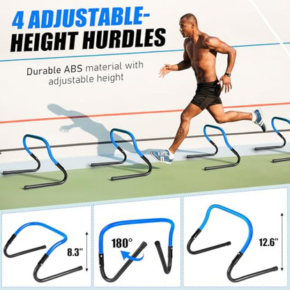 BORNEW 2 Pack Agility Ladder, Soccer Speed Training Equipment Set - color: 2.Blue